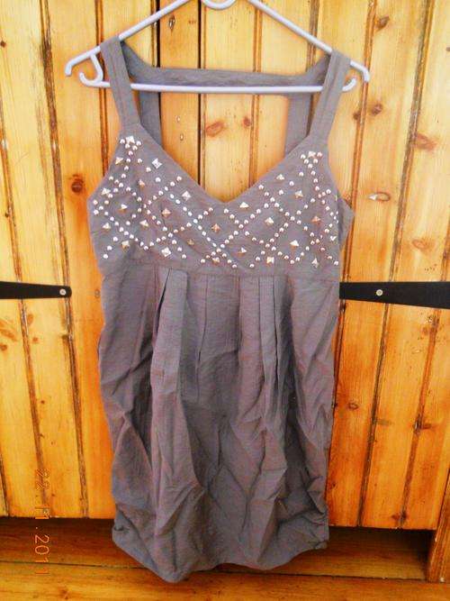 stunning silver/grey dress with beading