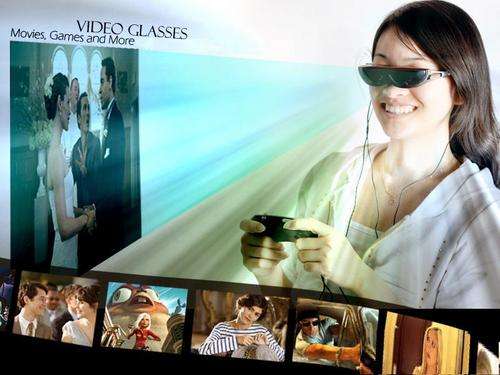 Portable Video Glasses 72 inch display, Mobile Theatre eyewear (BRAND NEW)