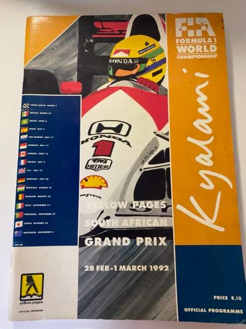 Kyalami 1992 Formula 1 Grand Prix - Official Programme (see all photos)