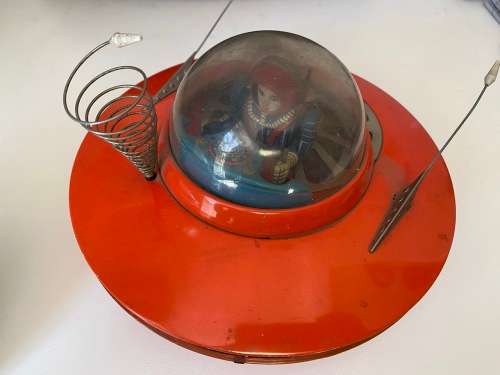 Antique Tin-Plate 1960s Flying Saucer (Yoshiya - Made in Japan)