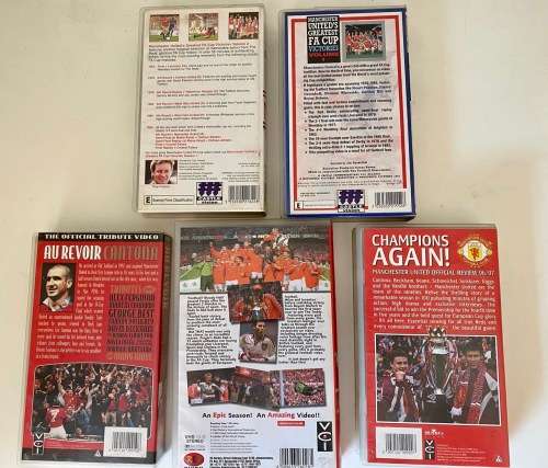 Manchester United VHS Casette Video Tapes x5 1980-1999
