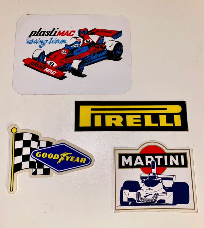 Classic Formula 1 Stickers (x4 Stickers incl Brabham Martini)