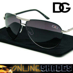 DG Eyewear Aviator Sunglasses BLACK SILVER Retro 7225* free shipping*