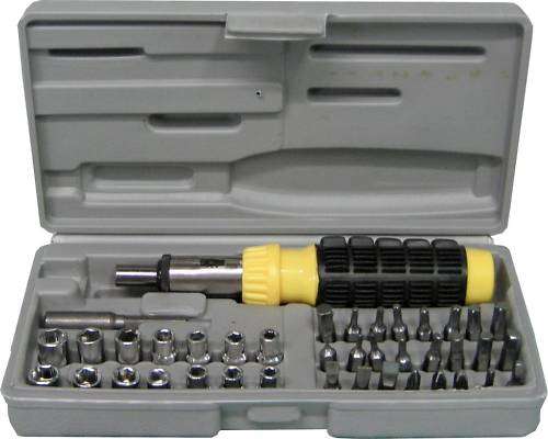 41 PIECE BIT and SOCKET SET with RACHET DRIVER