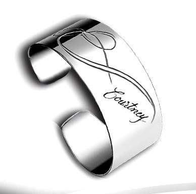 Infinity Cuff Bangle | FREE ENGRAVING
