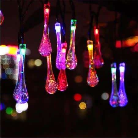 Iconix a 30-LED Solar Raindrop String Fairy Light - Multi Color