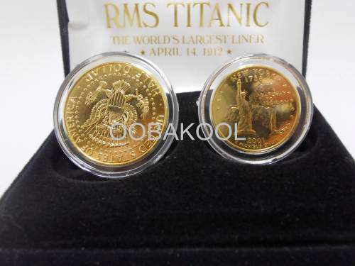COIN SET / RMS TITANIC / 100TH ANNIVERSARY TWO COIN SET / 24KT GOLD PLATED / OobaKool