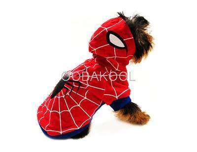 SPIDER DOG + SPIDER CAT / SPIDERMAN PET COSTUME OUTFIT / FITS SMALL HERO HOUND OR CAT / OobaKool