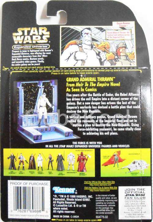 SALE!! -STAR WARS / GRAND ADMIRAL THRAWN / 3.75" HASBRO 1998 FIGURE / NEW ON CARD / OobaKool