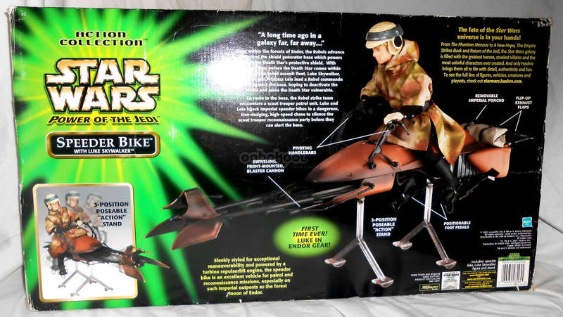 Star Wars / Speeder Bike with Luke Skywalker / 2001 Hasbro POTF 12 Inch Figure + Vehicle / NIB