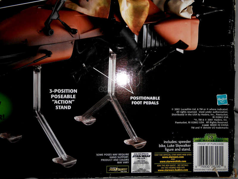 Star Wars / Speeder Bike with Luke Skywalker / 2001 Hasbro POTF 12 Inch Figure + Vehicle / NIB