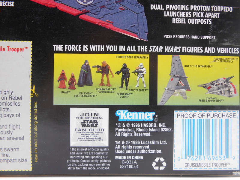 Star Wars / Cruisemissile Trooper / 1996 Hasbro 3.75" Series Vehicle / POTF Collection / NIB