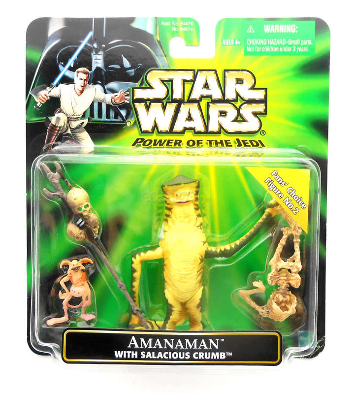 Star Wars / Amanaman with Salacious Crumb / POTF Collection / 2001 Hasbro 3.75" Action Figure / MOC