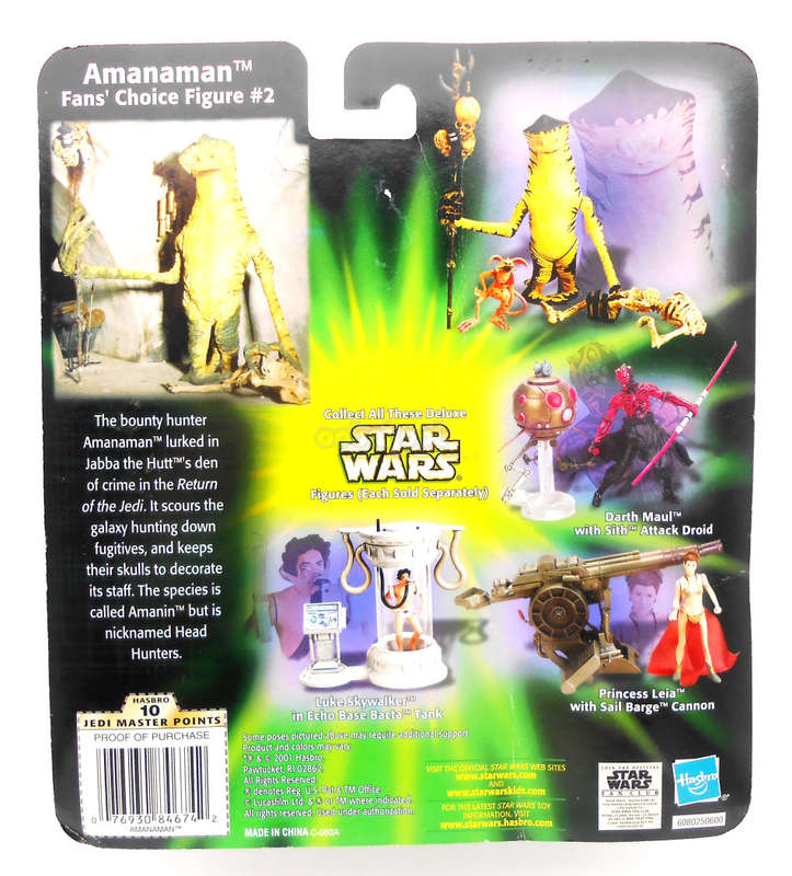 Star Wars / Amanaman with Salacious Crumb / POTF Collection / 2001 Hasbro 3.75" Action Figure / MOC