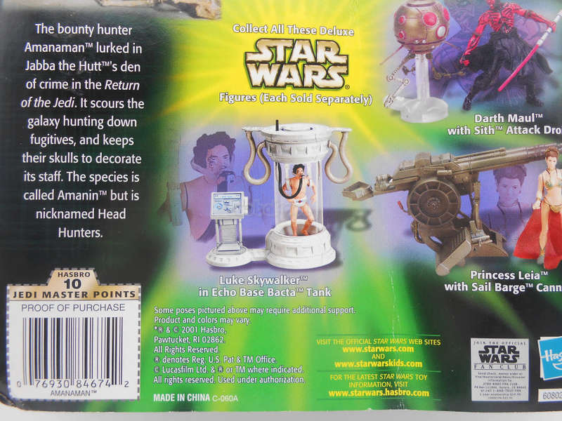 Star Wars / Amanaman with Salacious Crumb / POTF Collection / 2001 Hasbro 3.75" Action Figure / MOC