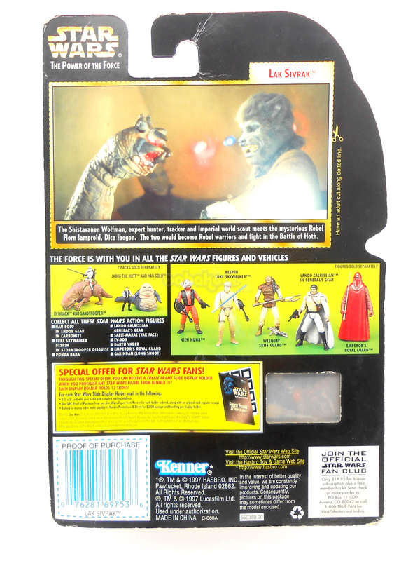Star Wars / Lak Sivrak / POTF Collection / 1997 Kenner 3.75" Action Figure / MOC