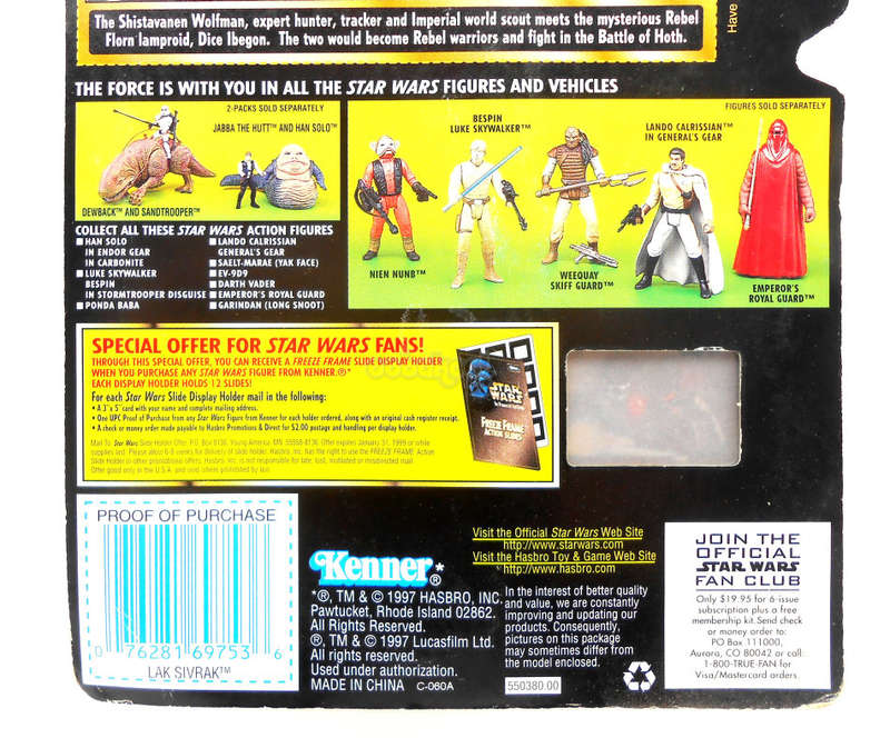 Star Wars / Lak Sivrak / POTF Collection / 1997 Kenner 3.75" Action Figure / MOC