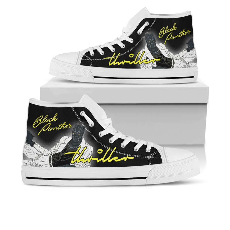 BLACK PANTHER / THRILLER / MICHAEL JACKSON / Ltd Edition Comic Concept High Top Sneakers White Sole