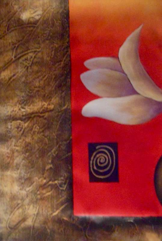 Japanese Style Flowers in Vase / 5-Piece Mega Oil Painting On Canvas / Unframed / STOCK CLEARANCE!!!