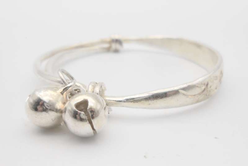 New Baby Girl Blessings Silver Bracelet Bells / STOCK CLEARANCE!!!!