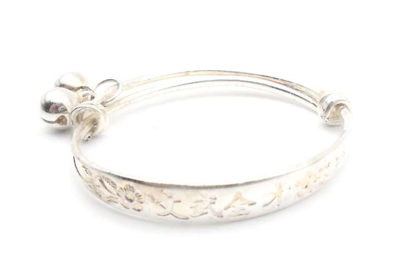 New Baby Girl Blessings Silver Bracelet Bells / STOCK CLEARANCE!!!!