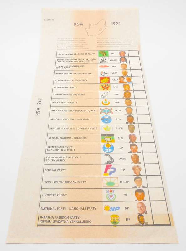 1994 South African National Ballot Papers - #03688573 / 1st Democratic Elections
