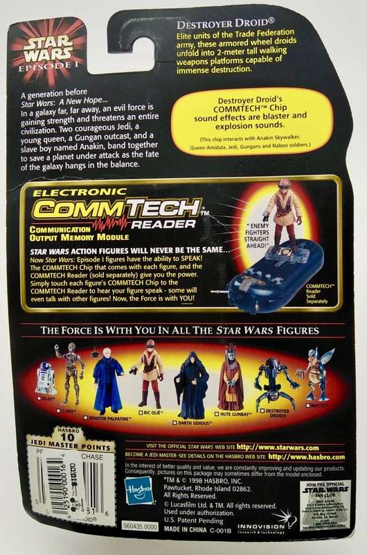 Star Wars / Destroyer Droid with CommTech Chip / Episode 1 / 1998 Hasbro / Mint on Card