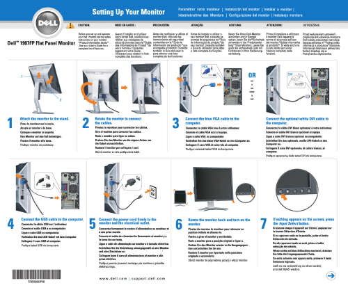 3 x Dell 1908FPT UltraSharp Black 19" LCD Monitors Adjustable Height - Tilt, Height, Swivel