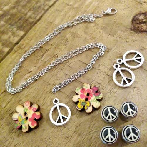 CLEARANCE SALE | 10 Piece - Peace Sign Pendant Charms With Chain AND More...