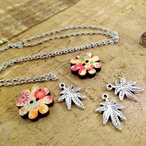 CLEARANCE SALE | 6 Piece CBD Cannabis Healing Leaf Pendant Charms With Chain Necklace and More...