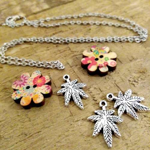 CLEARANCE SALE | 6 Piece CBD Cannabis Healing Leaf Pendant Charms With Chain Necklace and More...