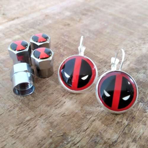 CLEARANCE COLLECTION | Unique Set of Valve Cap Covers + Earrings | Fan Gift Set
