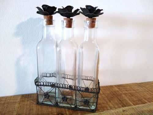 CLEARANCE SALE | Unbeatable Value | Stunning Vintage Floral Glass Jar and Condiments Set