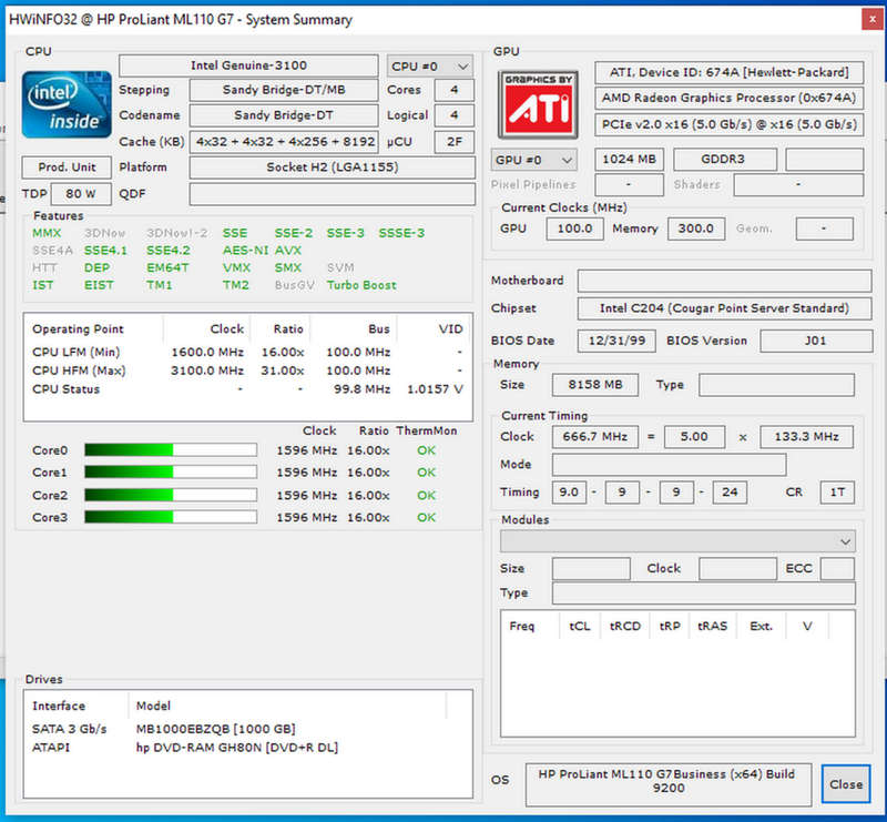 HP ML110 G7