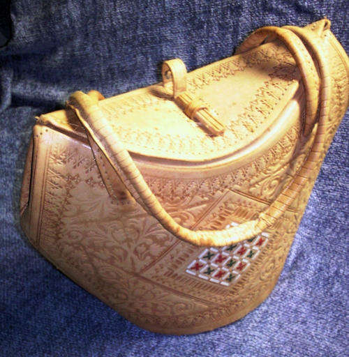 Lovely embossed leather handbag