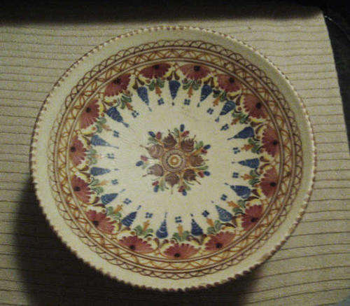 STANDING CERAMIC BOWL - HAND PAINTED