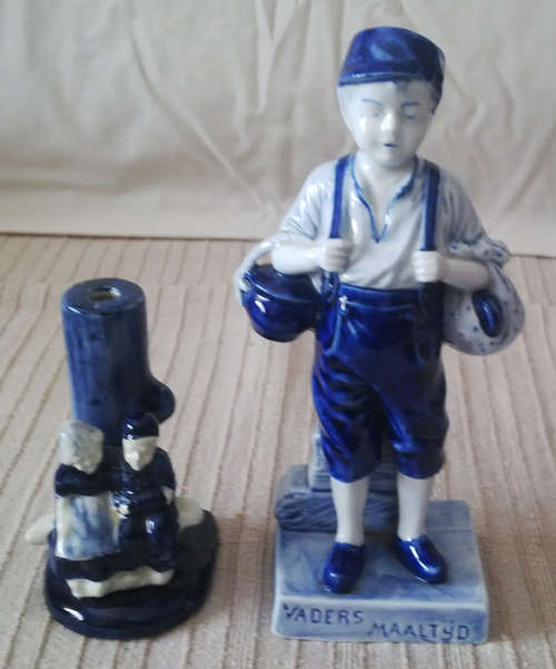 ONE DELFT FIGURINE & ONE OTHER FIGURINE