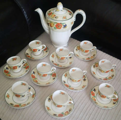 21pc GRINDLEY ROYAL PETAL DEMITASSE SET