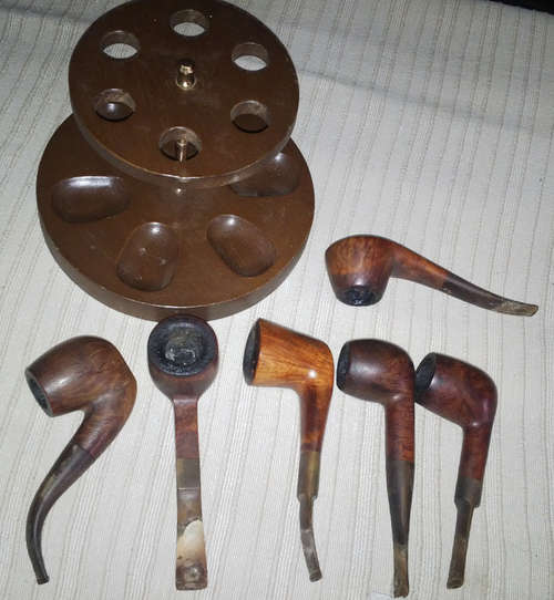 CRAZY START - SET OF SIX COLLECTOR'S PIPE PLUS STAND