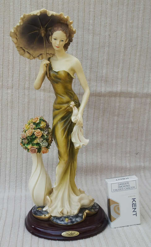 GENUINE "LA ANINA COLLECTION" ALABASTER ART - LADY WITH FLOWERS FIGURINE - 38cm TALL, VALUED R2500+