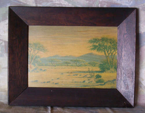 LOVELY VINTAGE FRAMED PRINT - 38cm WIDE