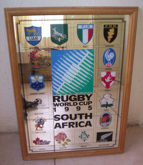 LARGE ORIGINAL SOUTH AFRICAN 1995 RUGBY WORLD CUP MIRROR - 51x70cm