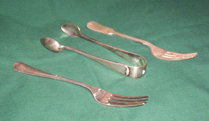 Two Silver Forks (Birmingham & Sheffield) and an Silver Ice Tong - all from English Origin