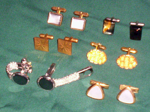 SELECTION OF SIX SETS OF VINTAGE CUFFLINKS (some genuine gem stones)