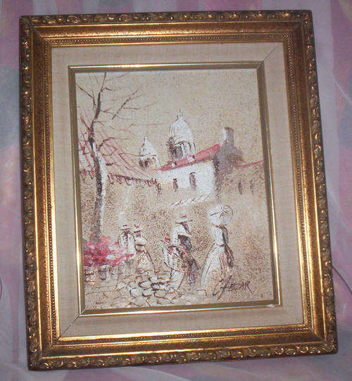 ORIGINAL SAND & OIL ON BOARD by WELL-KNOWN BORIS CHEZAR - GREAT INVESTMENT (SEE DESCRIPTION)