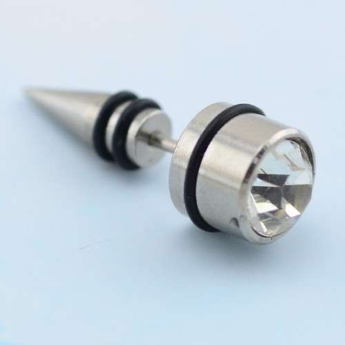Stainless Steel Crystal Faux Stretcher (Single)