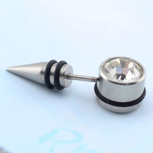 Stainless Steel Crystal Faux Stretcher (Single)