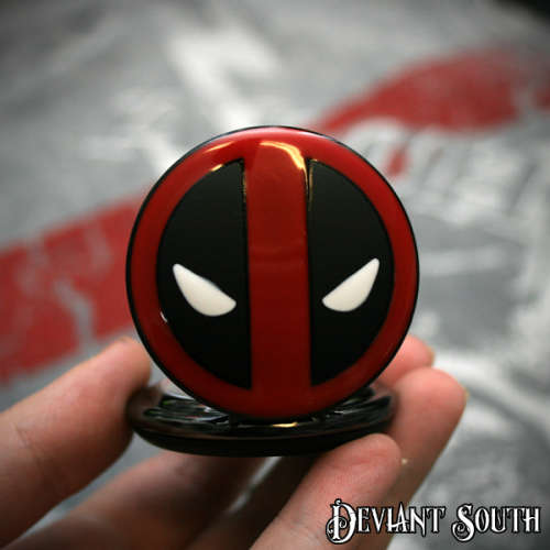 Deadpool Round Large Black Pocket Watch Necklace