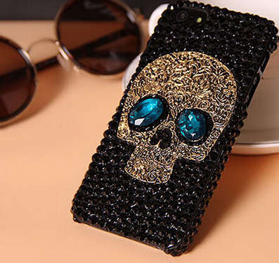 Skull Rhinestone Cellphone Cover for Samsung Galaxy S6