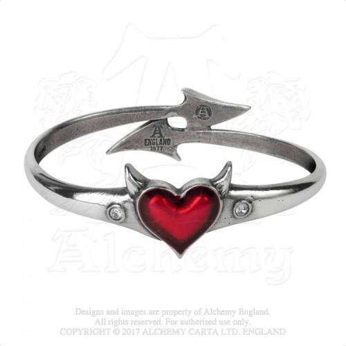 Alchemy Gothic ULFA6 Devil Heart bracelet (Size: Large)